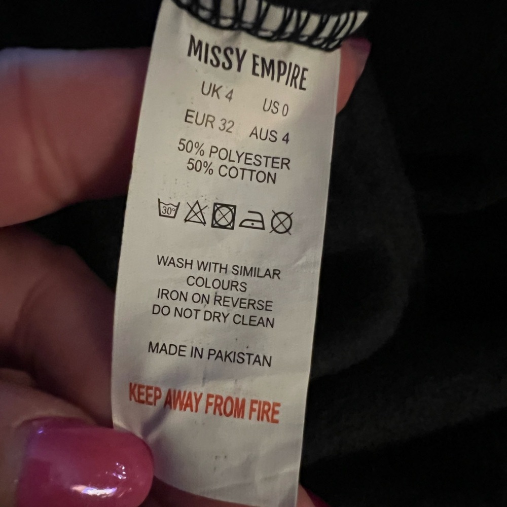 Missy Empire black white graphic sweatpants joggers women’s 0 lined stretch soft - Picture 13 of 14